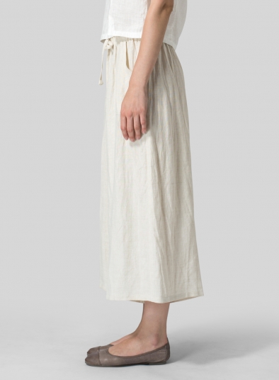 Linen Full Elastic Wide Leg Pants