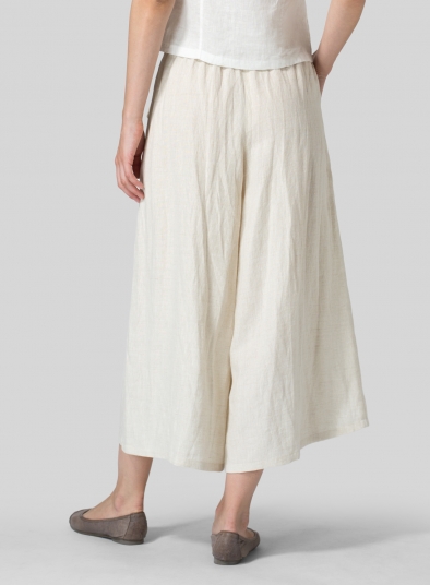 Linen Full Elastic Wide Leg Pants