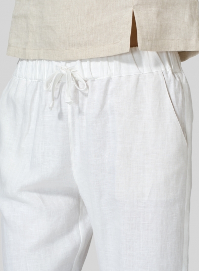 Linen Low Rise Slim Ankle Length Pants