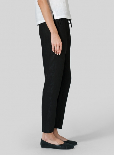 Linen Low Rise Slim Ankle Length Pants