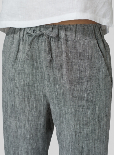 Linen Low Rise Slim Ankle Length Pants