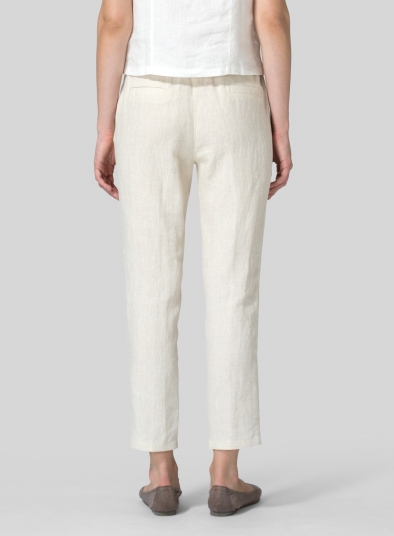 Linen Low Rise Slim Ankle Length Pants