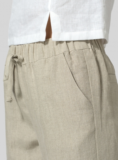 Linen Low Rise Slim Ankle Length Pants