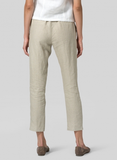 Linen Low Rise Slim Ankle Length Pants