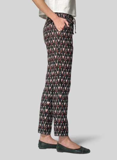 Linen Low Rise Slim Ankle Length Pants