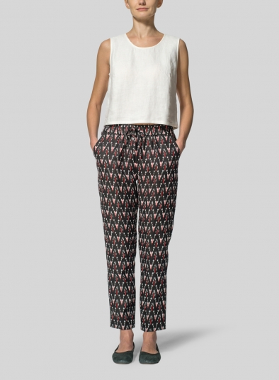Linen Low Rise Slim Ankle Length Pants
