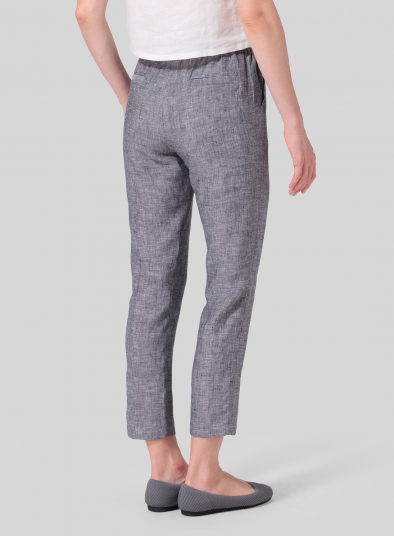 Linen Low Rise Slim Ankle Length Pants