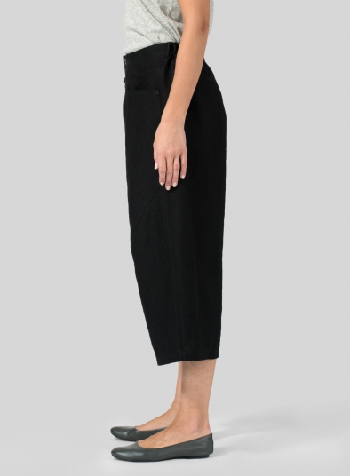 Linen Wide Leg Crop Pants