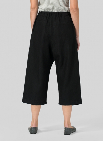 Linen Wide Leg Crop Pants