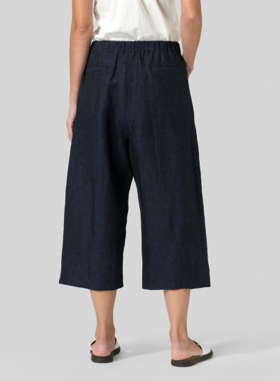 Linen Wide Leg Crop Pants