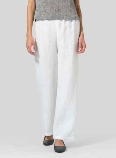 Linen Long Straight Leg Pants