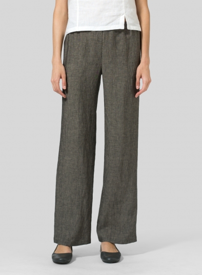 Linen Long Straight Leg Pants