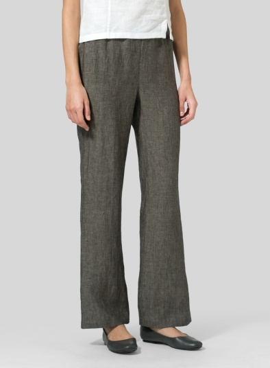 Linen Long Straight Leg Pants