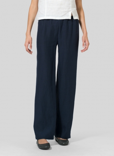 Linen Long Straight Leg Pants