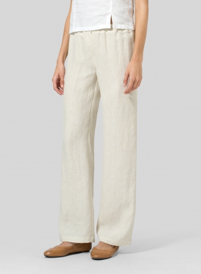 Linen Long Straight Leg Pants