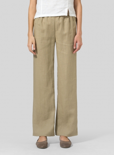 Linen Long Straight Leg Pants