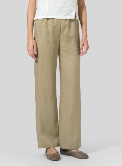 Linen Long Straight Leg Pants