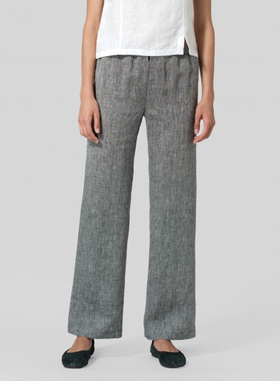 Linen Long Straight Leg Pants