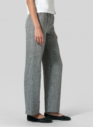 Linen Long Straight Leg Pants