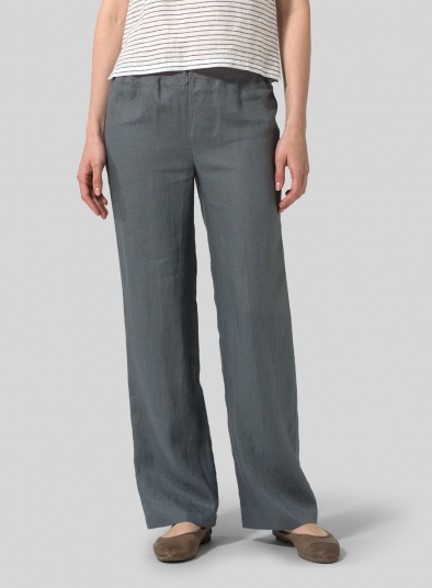 Linen Long Straight Leg Pants