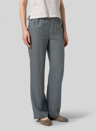 Linen Long Straight Leg Pants