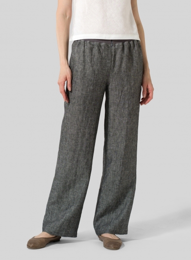 Linen Long Straight Leg Pants