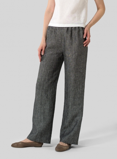 Linen Long Straight Leg Pants