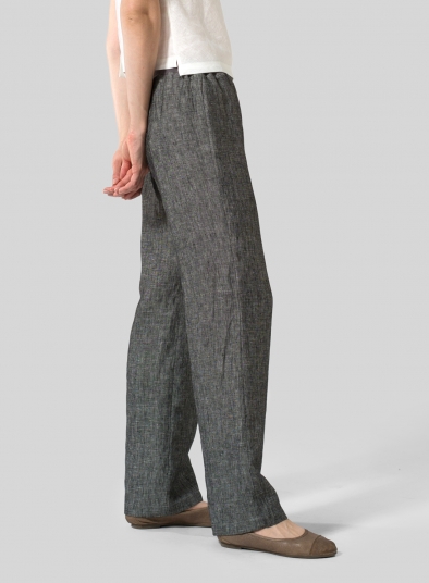 Linen Long Straight Leg Pants