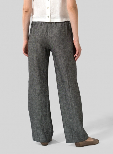 Linen Long Straight Leg Pants