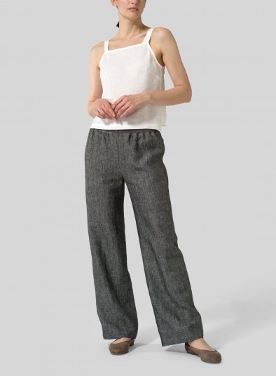 Linen Long Straight Leg Pants