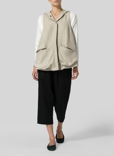 Linen High Waisted Full Elastic Pants