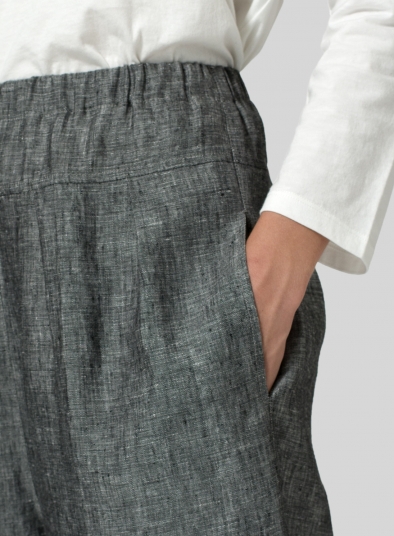 Linen High Waisted Full Elastic Pants