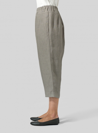 Linen High Waisted Full Elastic Pants