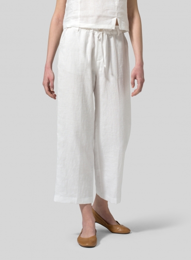 Linen Drawstring Casual Pants