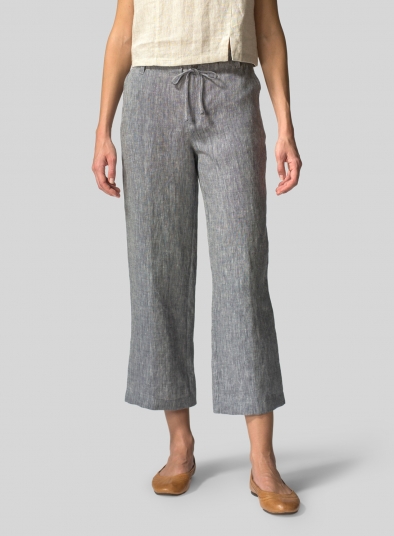 Linen Drawstring Casual Pants