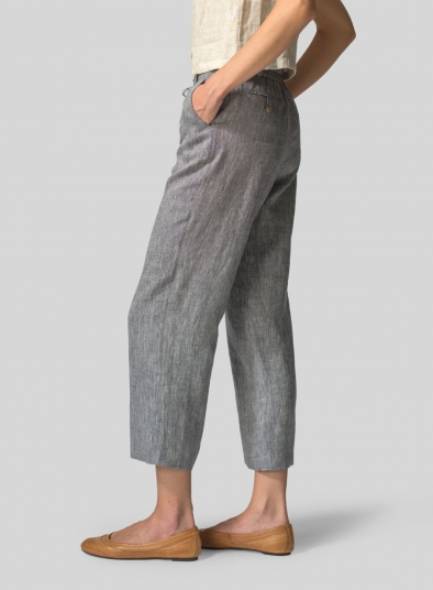 Linen Drawstring Casual Pants