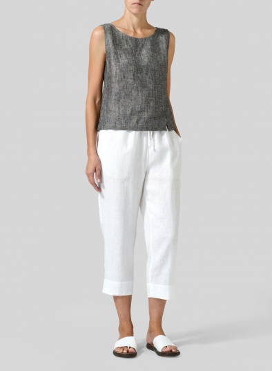 Linen Smooth-Waist Slim Cropped Pants