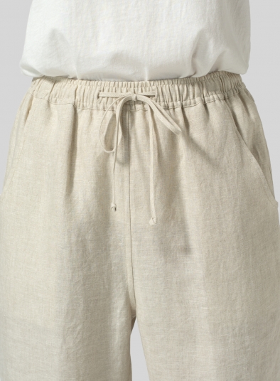 Linen Smooth-Waist Slim Cropped Pants