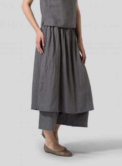 Linen Two-layer Long Culottes