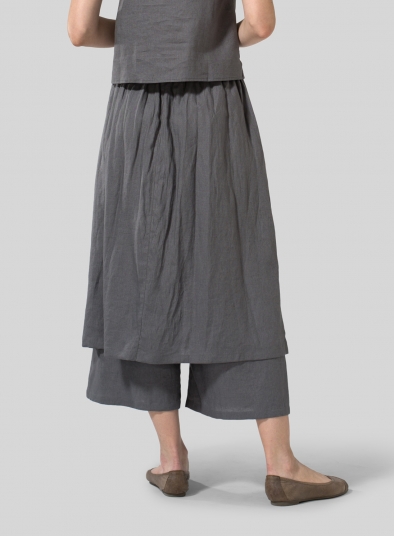 Linen Two-layer Long Culottes