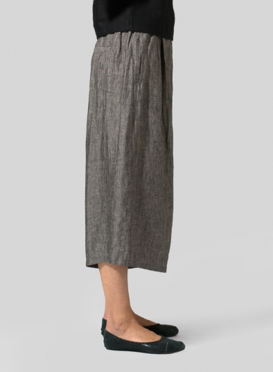 Linen Wide Leg Crop Capri