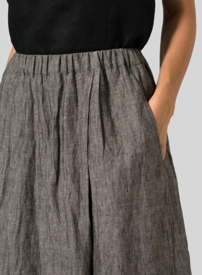 Linen Wide Leg Crop Capri