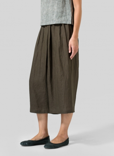 Linen Wide Leg Crop Capri
