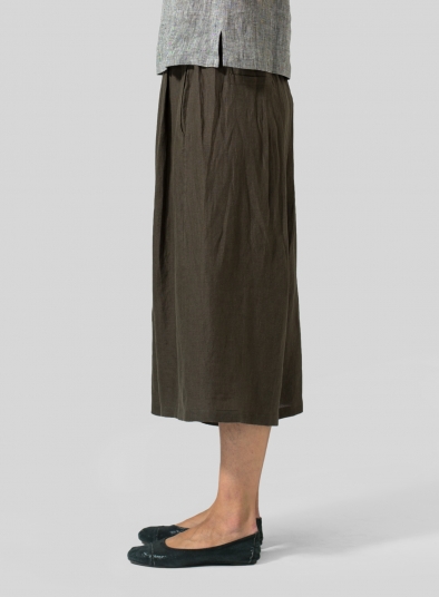 Linen Wide Leg Crop Capri