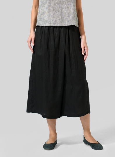 Linen Wide Leg Crop Capri
