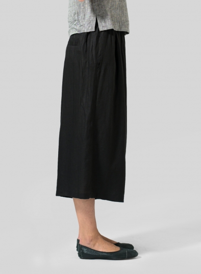 Linen Wide Leg Crop Capri