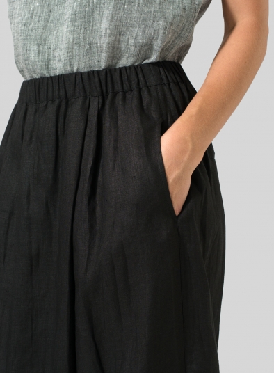 Linen Wide Leg Crop Capri