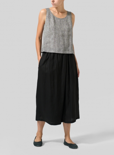Linen Wide Leg Crop Capri