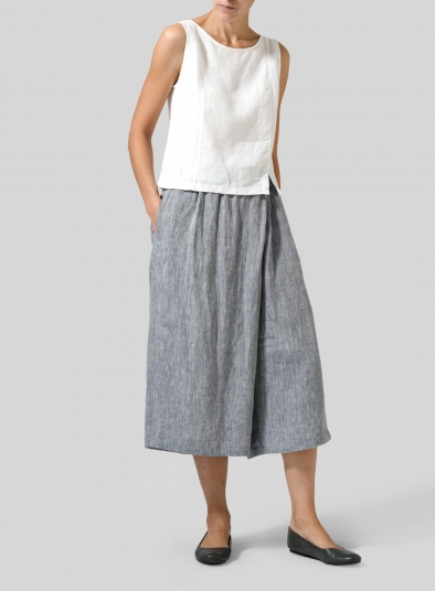 Linen Wide Leg Crop Capri