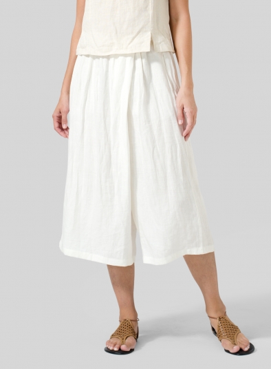 Linen Wide Leg Crop Capri